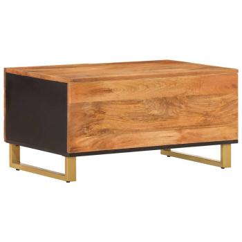 Couchtisch Braun und Schwarz 80x50x40 cm Massivholz Mango