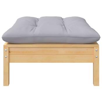 9-tlg. Garten-Lounge-Set mit Grauen Kissen Kiefer Massivholz