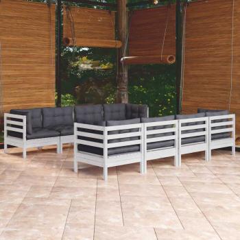 ARDEBO.de - 9-tlg. Garten-Lounge-Set mit Kissen Kiefer Massivholz