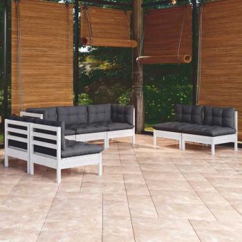 ARDEBO.de - 7-tlg. Garten-Lounge-Set mit Kissen Kiefer Massivholz