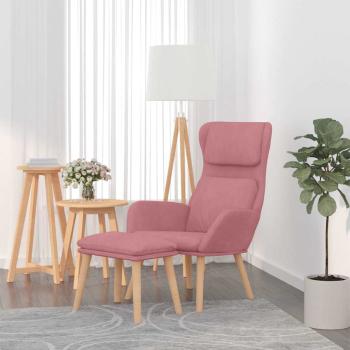 ARDEBO.de - Relaxsessel mit Hocker Rosa Samt