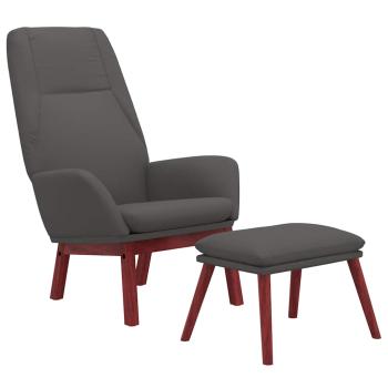 Relaxsessel mit Hocker Dunkelgrau Stoff