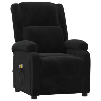 Massagesessel Elektrisch Schwarz Samt
