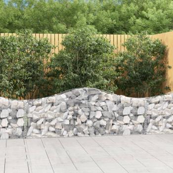 ARDEBO.de - Gabionen mit Hochbogen 4 Stk. 200x30x60/80 cm Verzinktes Eisen