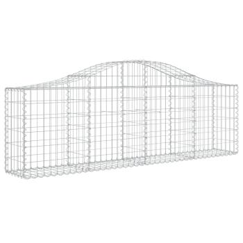 Gabionen mit Hochbogen 4 Stk. 200x30x60/80 cm Verzinktes Eisen