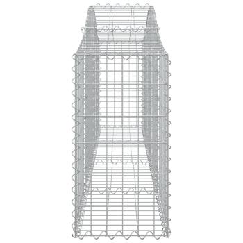 Gabionen mit Hochbogen 4 Stk. 200x30x60/80 cm Verzinktes Eisen