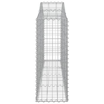 Gabionen mit Hochbogen 2 Stk. 200x30x80/100 cm Verzinktes Eisen