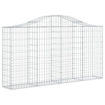 Gabionen mit Hochbogen 7 Stk. 200x30x100/120cm Verzinktes Eisen
