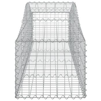 Gabionen mit Hochbogen 10 Stk. 200x50x40/60 cm Verzinktes Eisen
