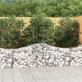 ARDEBO.de - Gabionen mit Hochbogen 2 Stk. 200x50x60/80 cm Verzinktes Eisen
