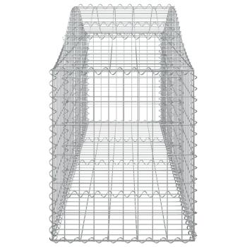 Gabionen mit Hochbogen 12 Stk. 200x50x60/80 cm Verzinktes Eisen