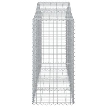 Gabionen mit Hochbogen 3 Stk. 200x50x100/120cm Verzinktes Eisen