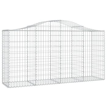Gabionen mit Hochbogen 10 Stk 200x50x100/120cm Verzinktes Eisen