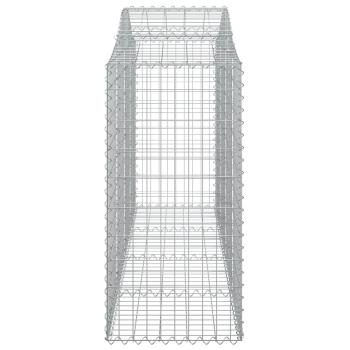 Gabionen mit Hochbogen 3 Stk. 200x50x120/140cm Verzinktes Eisen