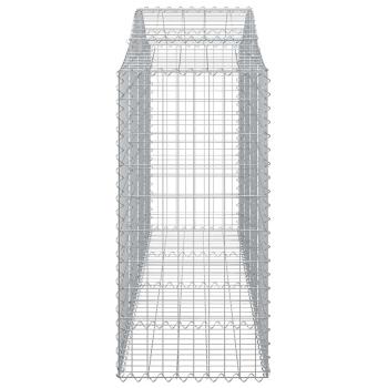 Gabionen mit Hochbogen 10Stk. 200x50x120/140cm Verzinktes Eisen