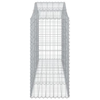 Gabionen mit Hochbogen 15Stk. 200x50x120/140cm Verzinktes Eisen