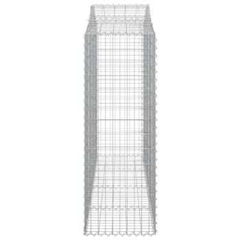 Gabionen mit Hochbogen 3 Stk. 200x50x140/160cm Verzinktes Eisen