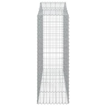 Gabionen mit Hochbogen 20Stk. 200x50x140/160cm Verzinktes Eisen