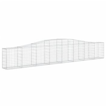 Gabionen mit Hochbogen 4 Stk. 400x30x60/80 cm Verzinktes Eisen