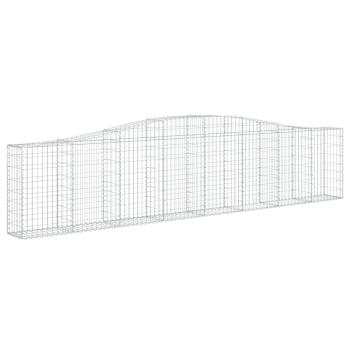 Gabionen mit Hochbogen 20 Stk. 400x30x80/100cm Verzinktes Eisen