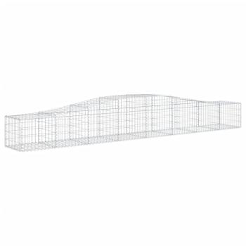 Gabionen mit Hochbogen 9 Stk. 400x50x40/60cm Verzinktes Eisen