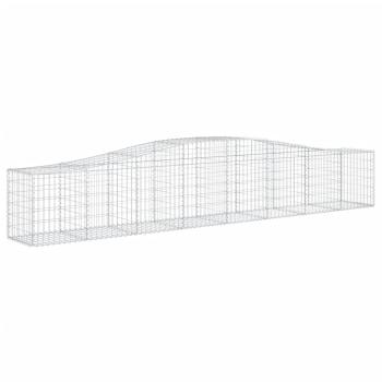 Gabionen mit Hochbogen 15 Stk. 400x50x60/80cm Verzinktes Eisen
