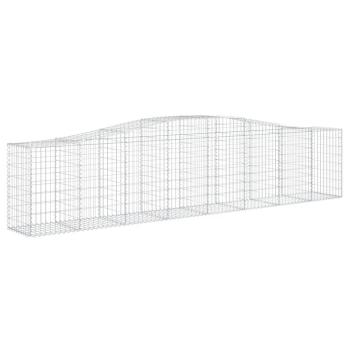 Gabionen mit Hochbogen 4 Stk. 400x50x80/100cm Verzinktes Eisen