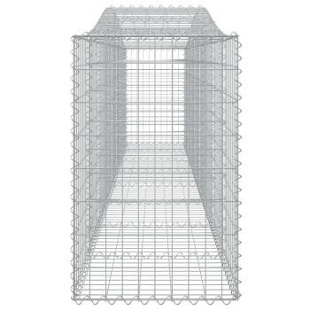 Gabionen mit Hochbogen 4 Stk. 400x50x80/100cm Verzinktes Eisen