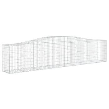 Gabionen mit Hochbogen 20 Stk. 400x50x80/100cm Verzinktes Eisen