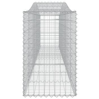 Gabionen mit Hochbogen 20 Stk. 400x50x80/100cm Verzinktes Eisen