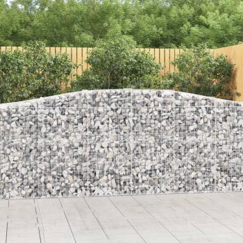 ARDEBO.de - Gabionen mit Hochbogen 4 Stk. 400x50x100/120cm Verzinktes Eisen