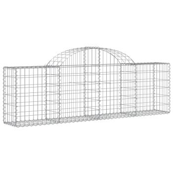 Gabionen mit Hochbogen 3 Stk. 200x30x60/80 cm Verzinktes Eisen