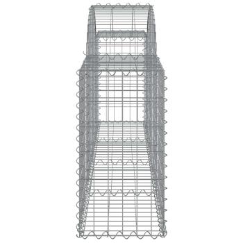 Gabionen mit Hochbogen 3 Stk. 200x30x60/80 cm Verzinktes Eisen
