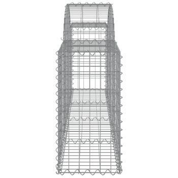 Gabionen mit Hochbogen 15 Stk. 200x30x60/80 cm Verzinktes Eisen