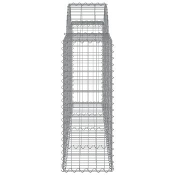 Gabionen mit Hochbogen 10 Stk. 200x30x80/100cm Verzinktes Eisen