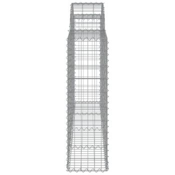 Gabionen mit Hochbogen 2 Stk. 200x30x100/120cm Verzinktes Eisen