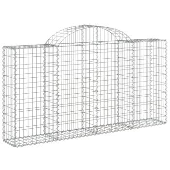 Gabionen mit Hochbogen 4 Stk. 200x30x100/120cm Verzinktes Eisen