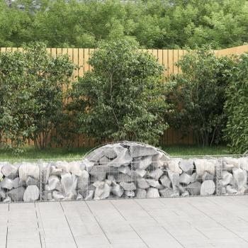 ARDEBO.de - Gabionen mit Hochbogen 6 Stk. 200x50x40/60 cm Verzinktes Eisen