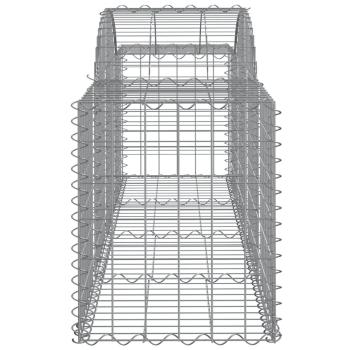 Gabionen mit Hochbogen 4 Stk. 200x50x60/80 cm Verzinktes Eisen
