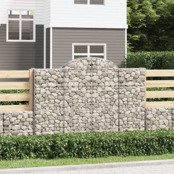 ARDEBO.de - Gabionen mit Hochbogen 4 Stk. 200x50x140/160cm Verzinktes Eisen