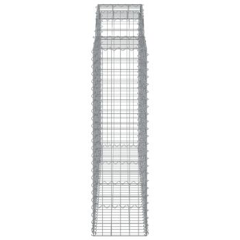 Gabionen mit Hochbogen 4 Stk. 200x50x140/160cm Verzinktes Eisen