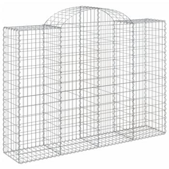 Gabionen mit Hochbogen 6 Stk. 200x50x140/160cm Verzinktes Eisen