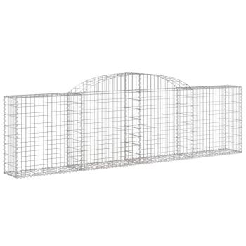 Gabionen mit Hochbogen 5 Stk. 300x30x80/100 cm Verzinktes Eisen