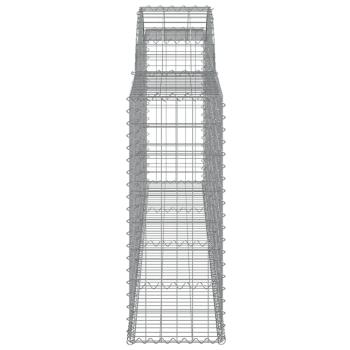 Gabionen mit Hochbogen 11 Stk. 300x30x80/100cm Verzinktes Eisen