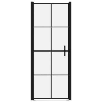 Duschtür Hartglas 91x195 cm Schwarz