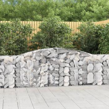 ARDEBO.de - Gabionen mit Hochbogen 10Stk. 400x30x100/120cm Verzinktes Eisen