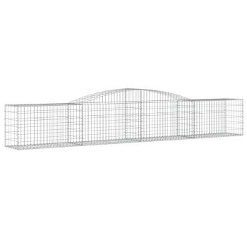 Gabionen mit Hochbogen 5 Stk. 400x50x60/80cm Verzinktes Eisen