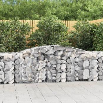 ARDEBO.de - Gabionen mit Hochbogen 3 Stk. 400x50x80/100cm Verzinktes Eisen