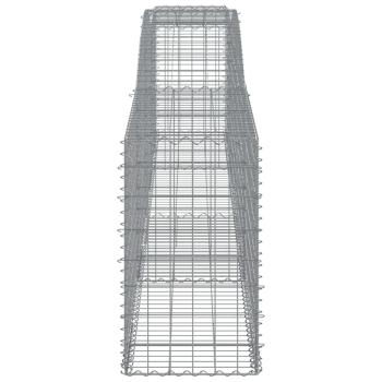 Gabionen mit Hochbogen 3 Stk. 400x50x80/100cm Verzinktes Eisen