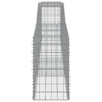 Gabionen mit Hochbogen 9 Stk. 400x50x80/100cm Verzinktes Eisen